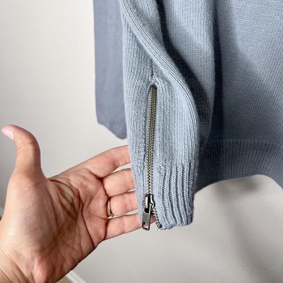 The White Company Mock Neck Cashmere Blend Sweater Gray Size 6 - Picture 3 of 6